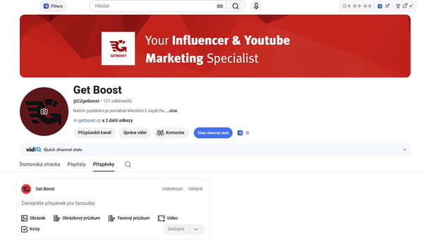 Jak pridat prispevek na YouTube