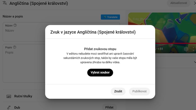 YouTube Studio dabing