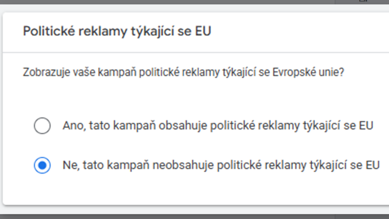 politicka reklama google ads
